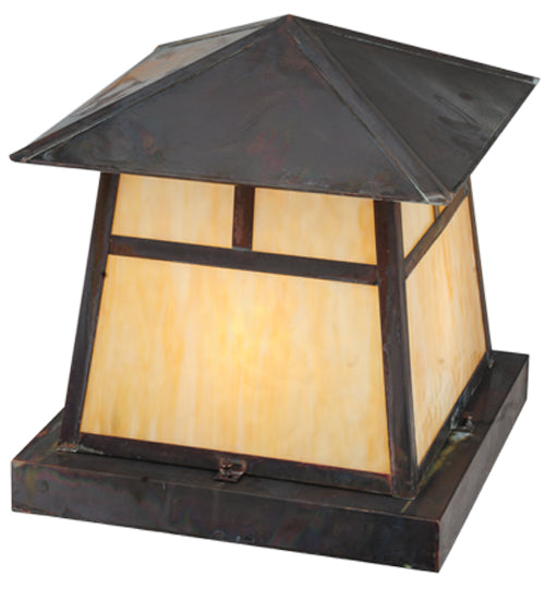 Meyda Tiffany Lighting 114110 Stillwater Four Light Pier Mount Outdoor Copper/Antique/Verde