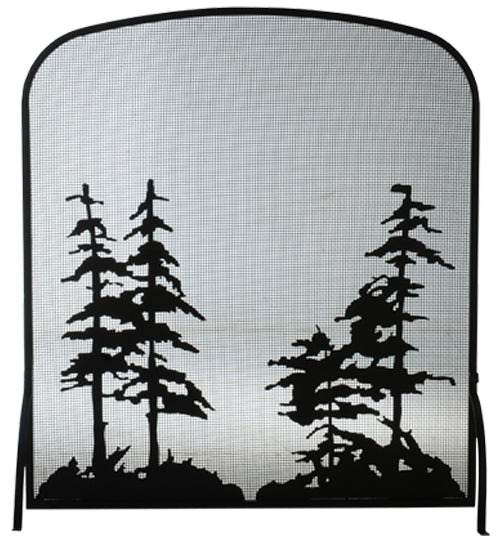 Meyda Tiffany Lighting 114128 Tall Pines Fireplace Screen Home Decor Black