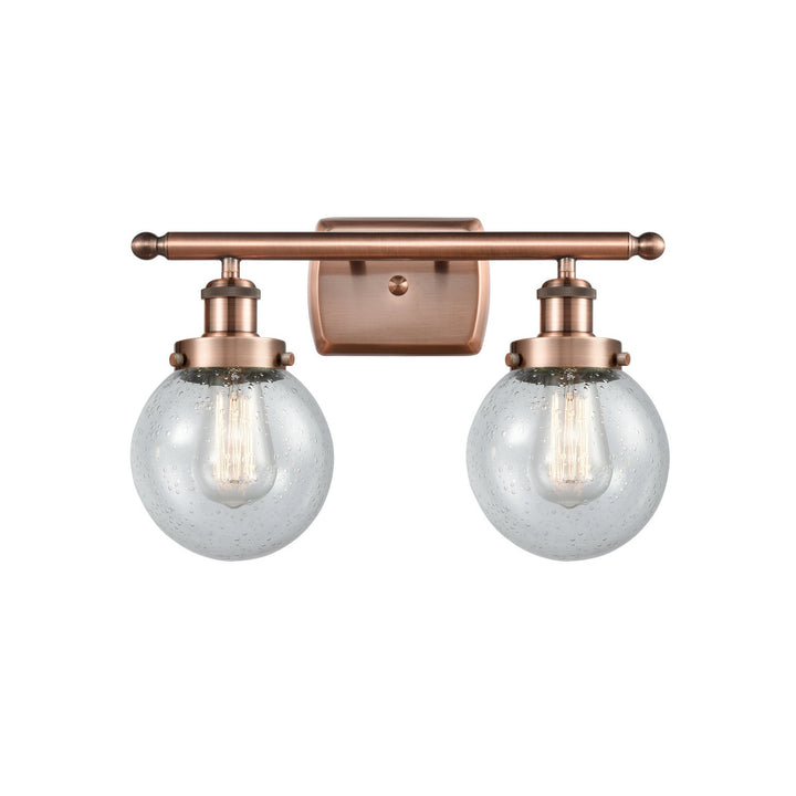 Innovations Ballston Urban 916-2W-AC-G204-6-LED Bath Vanity Light 16 in. wide - Antique Copper