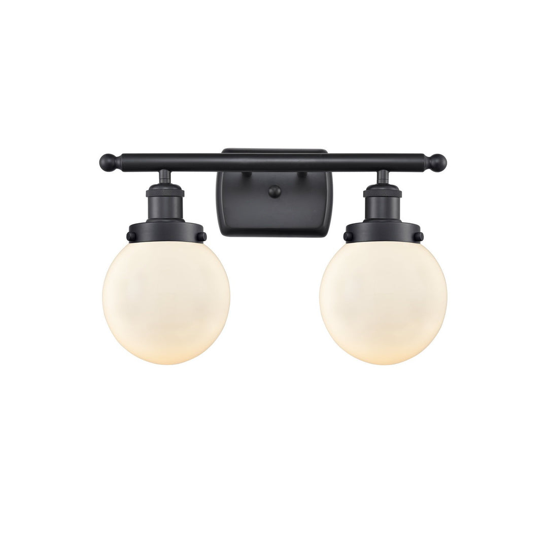 Innovations Ballston Urban 916-2W-BK-G201-6 Bath Vanity Light 16 in. wide - Matte Black