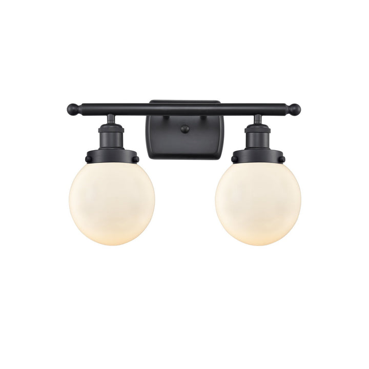 Innovations Ballston Urban 916-2W-BK-G201-6 Bath Vanity Light 16 in. wide - Matte Black