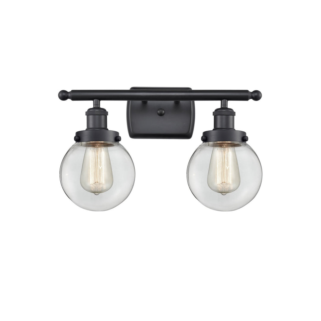 Innovations Ballston Urban 916-2W-BK-G202-6 Bath Vanity Light 16 in. wide - Matte Black