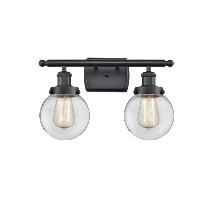 Innovations Ballston Urban 916-2W-BK-G202-6 Bath Vanity Light 16 in. wide - Matte Black