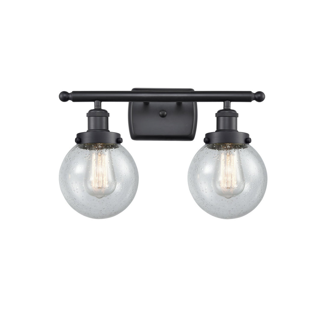 Innovations Ballston Urban 916-2W-BK-G204-6 Bath Vanity Light 16 in. wide - Matte Black