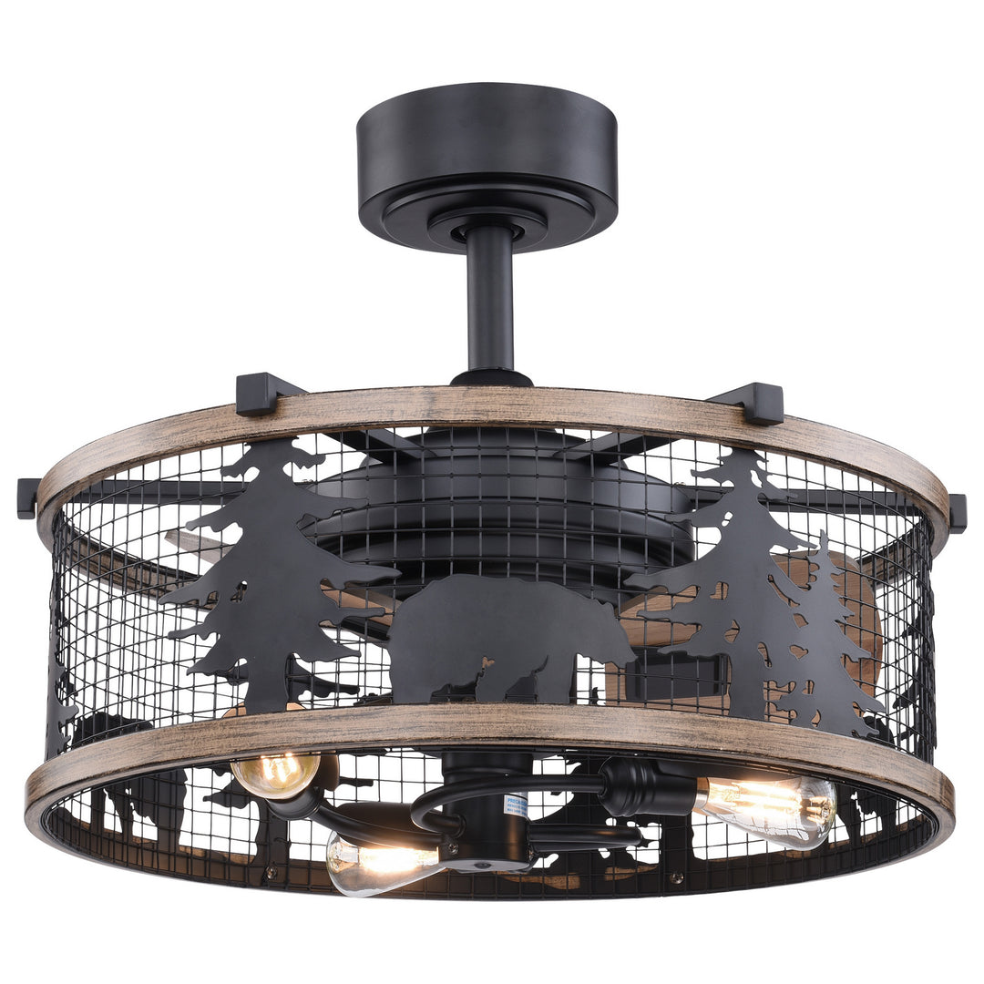 Vaxcel Kodiak F0068 Ceiling Fan - Oil Rubbed Bronze and Burnished Teak, Anigre/