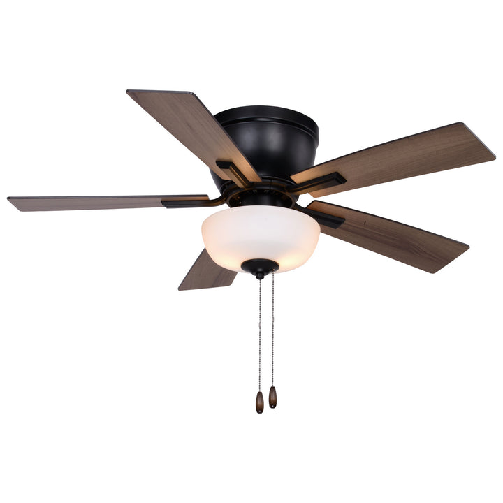 Vaxcel Lisbon F0089 Ceiling Fan - Black, Dark Hickory-Black Hickory/