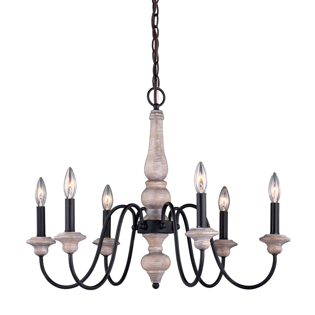 Vaxcel Georgetown H0236 Chandelier Light - Vintage Ash and Oil Burnished Bronze