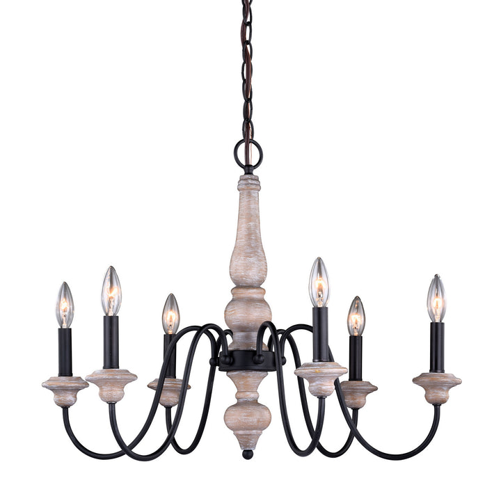 Vaxcel Georgetown H0236 Chandelier Light - Vintage Ash and Oil Burnished Bronze