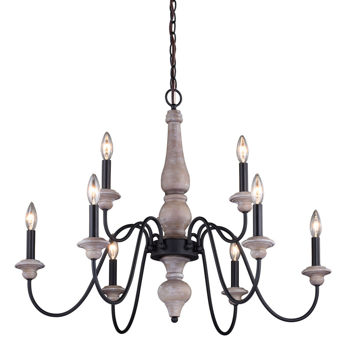 Vaxcel Georgetown H0237 Chandelier Light - Vintage Ash and Oil Burnished Bronze