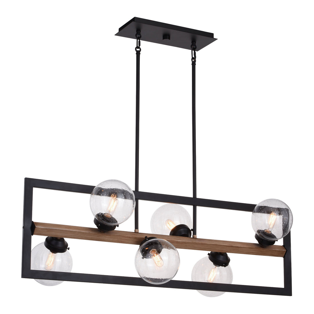 Vaxcel Bridgeview H0257 Pendant Light - Oil Rubbed Bronze and Light Walnut