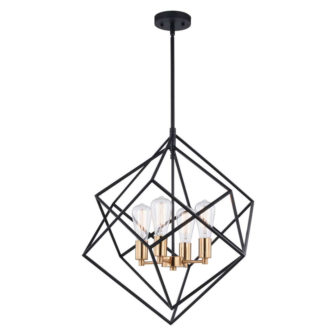 Vaxcel Rad P0307 Pendant Light - Black and Natural Brass