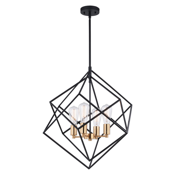 Vaxcel Rad P0307 Pendant Light - Black and Natural Brass