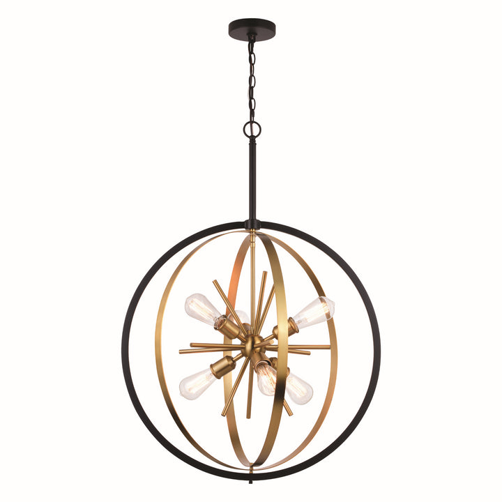 Vaxcel Estelle P0341 Pendant Light - Natural Brass and Matte Black