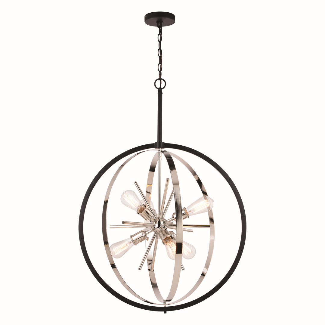Vaxcel Estelle P0342 Pendant Light - Polished Nickel and Matte Black