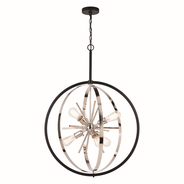 Vaxcel Estelle P0342 Pendant Light - Polished Nickel and Matte Black