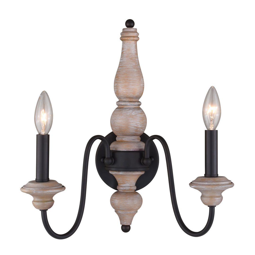 Vaxcel Georgetown W0335 Wall Light - Vintage Ash and Oil Burnished Bronze