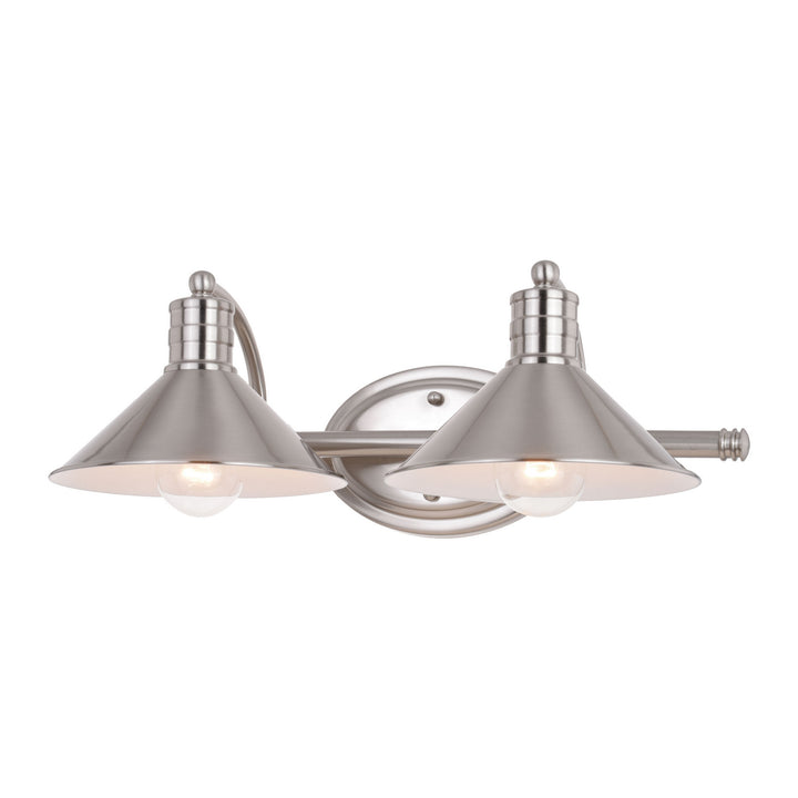 Vaxcel Akron W0376 Bath Vanity Light 18 in. wide - Satin Nickel and Matte White