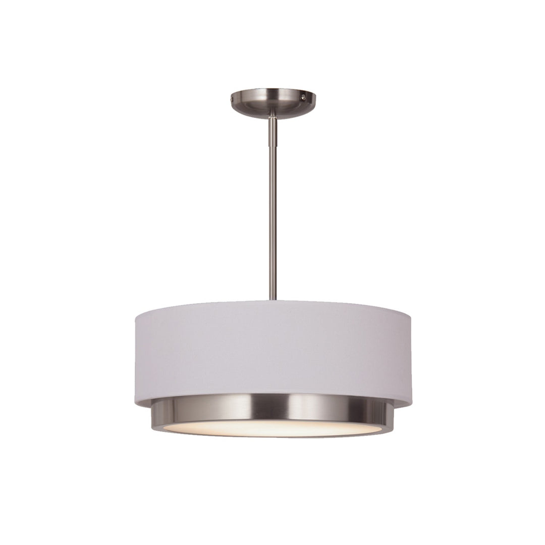 Justice Designs Tate FAB-4475-WHTE-NCKL Pendant Light - Brushed Nickel