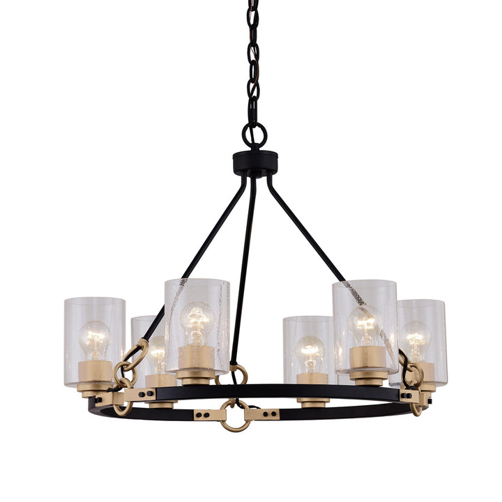 Justice Designs Richmond FSN-4352-SEED-MBBR Chandelier Light - Matte Black w/ Brass