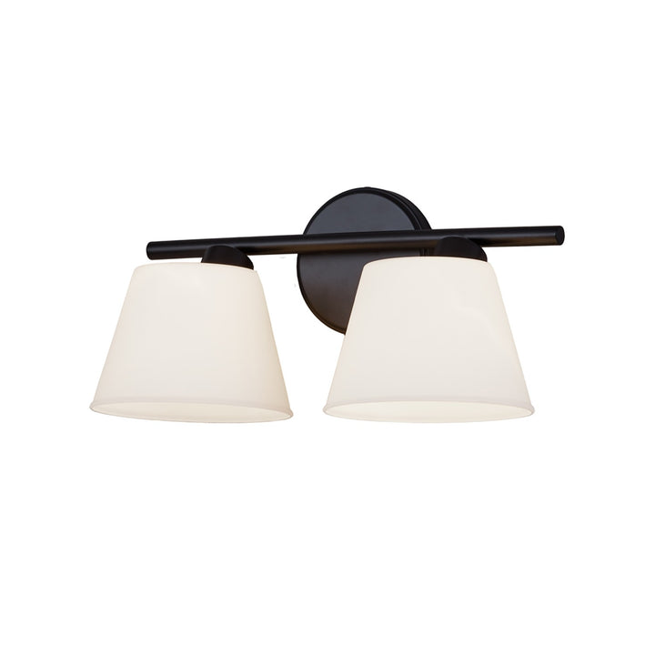 Justice Designs Envoy FSN-8072-OPAL-MBLK Bath Vanity Light 16 in. wide - Matte Black