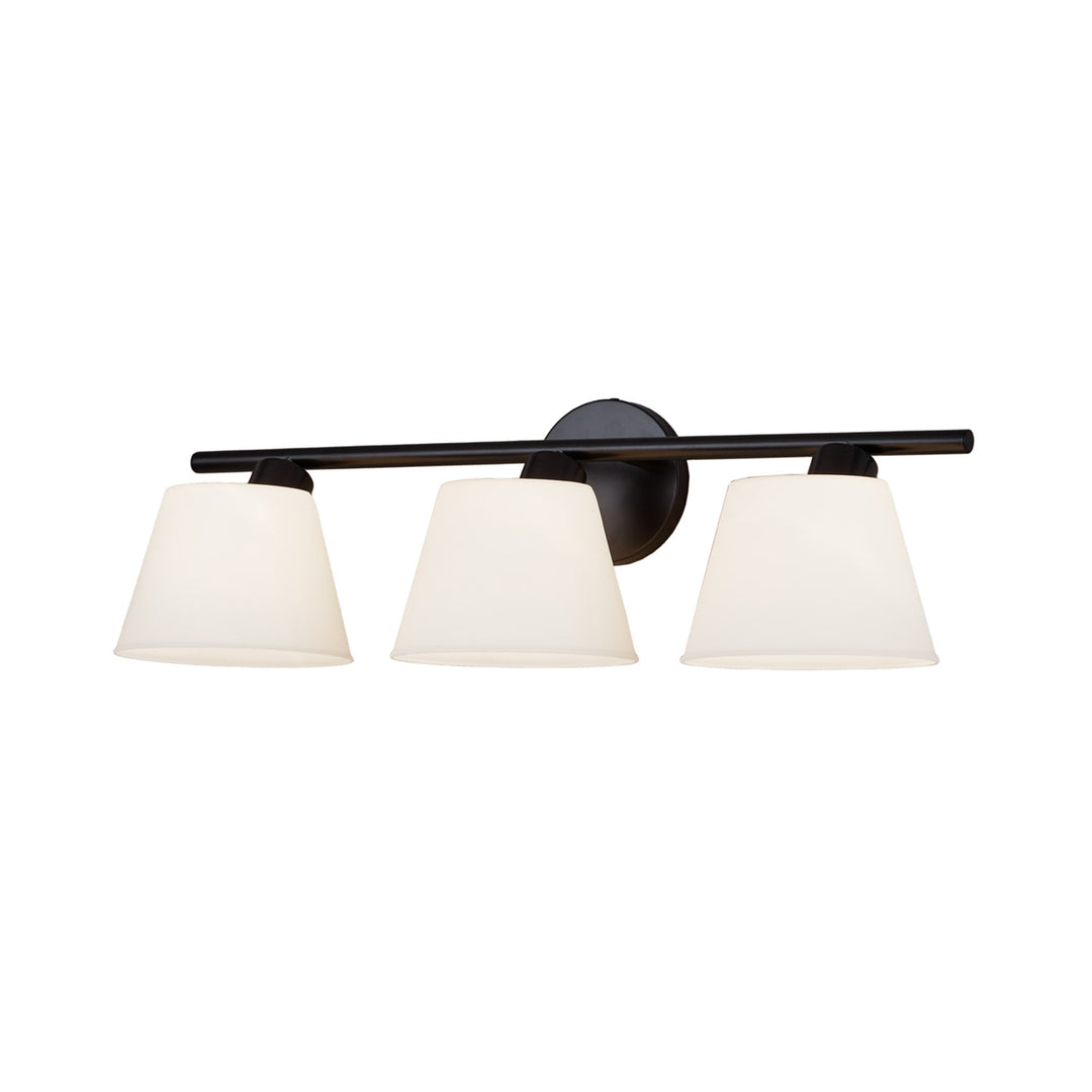 Justice Designs Envoy FSN-8073-OPAL-MBLK Bath Vanity Light 24 in. wide - Matte Black