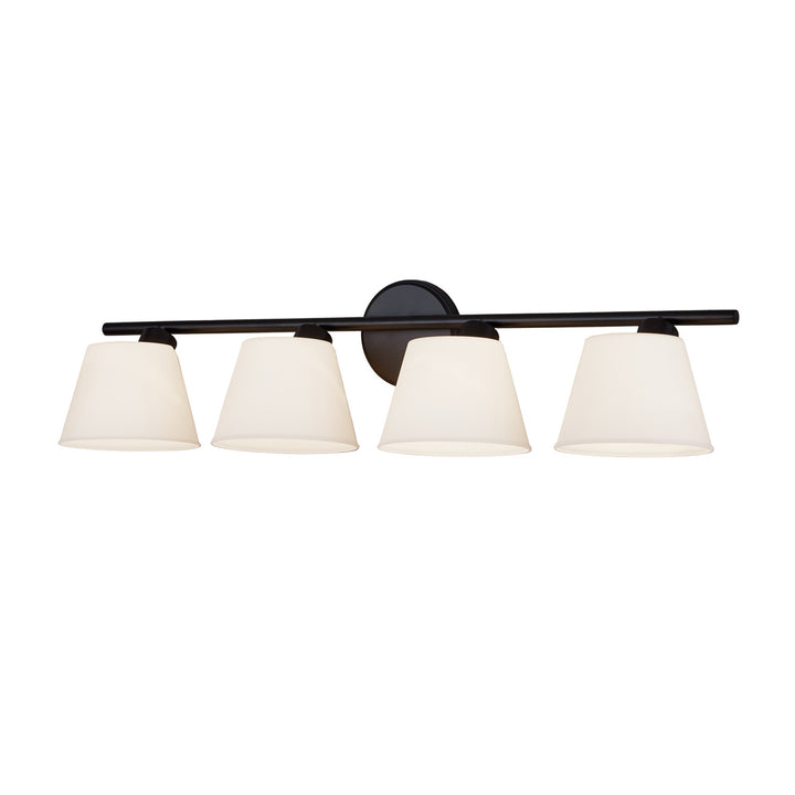 Justice Designs Envoy FSN-8074-OPAL-MBLK Bath Vanity Light 33 in. wide - Matte Black
