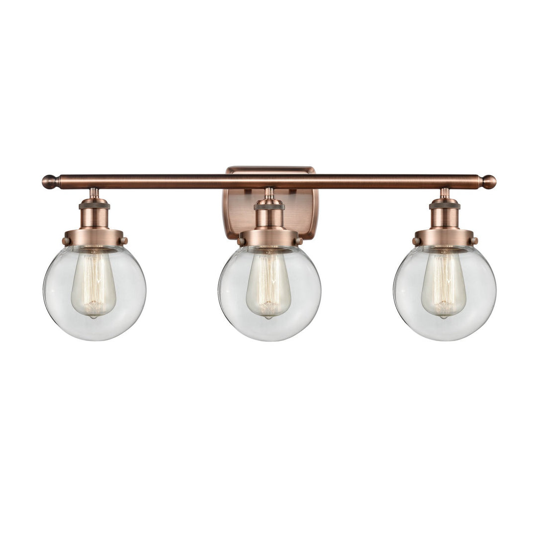 Innovations Ballston Urban 916-3W-AC-G202-6 Bath Vanity Light 26 in. wide - Antique Copper
