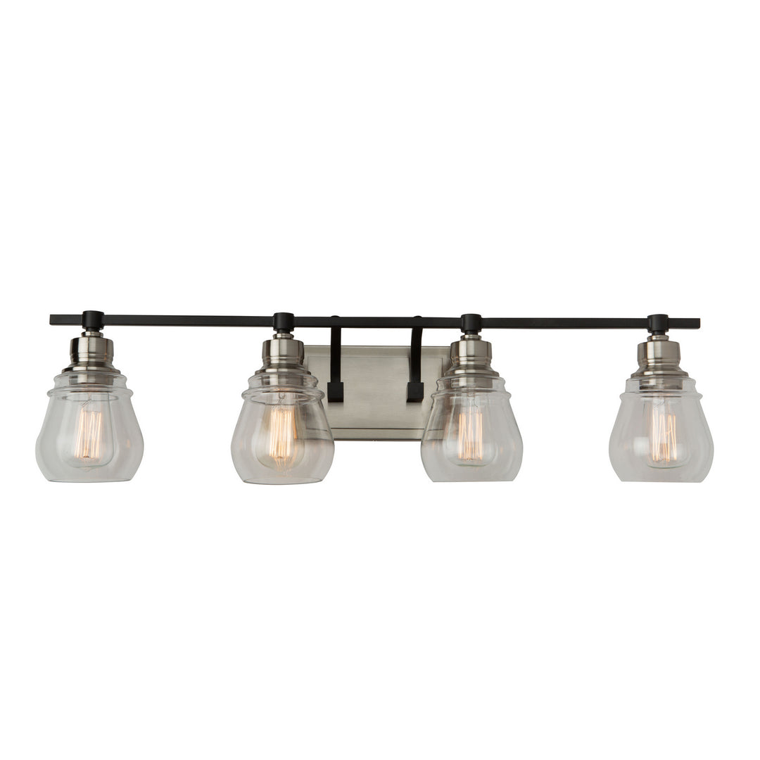 Artcraft Nelson AC11684NB Bath Vanity Light 32 in. wide - Black and Brushed Nickel