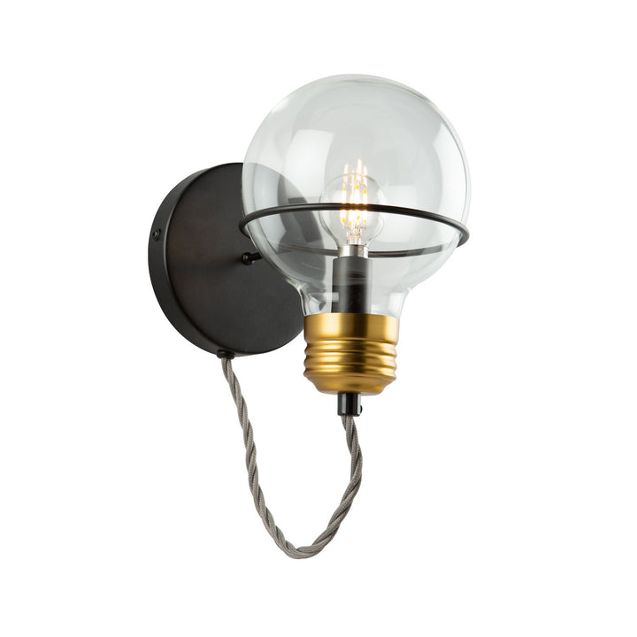 Artcraft Martina AC11721BK Wall Light - Black and Brushed Brass