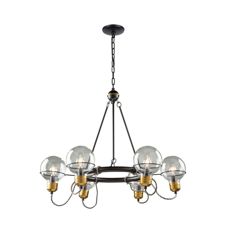 Artcraft Martina AC11727BK Chandelier Light - Black and Brushed Brass