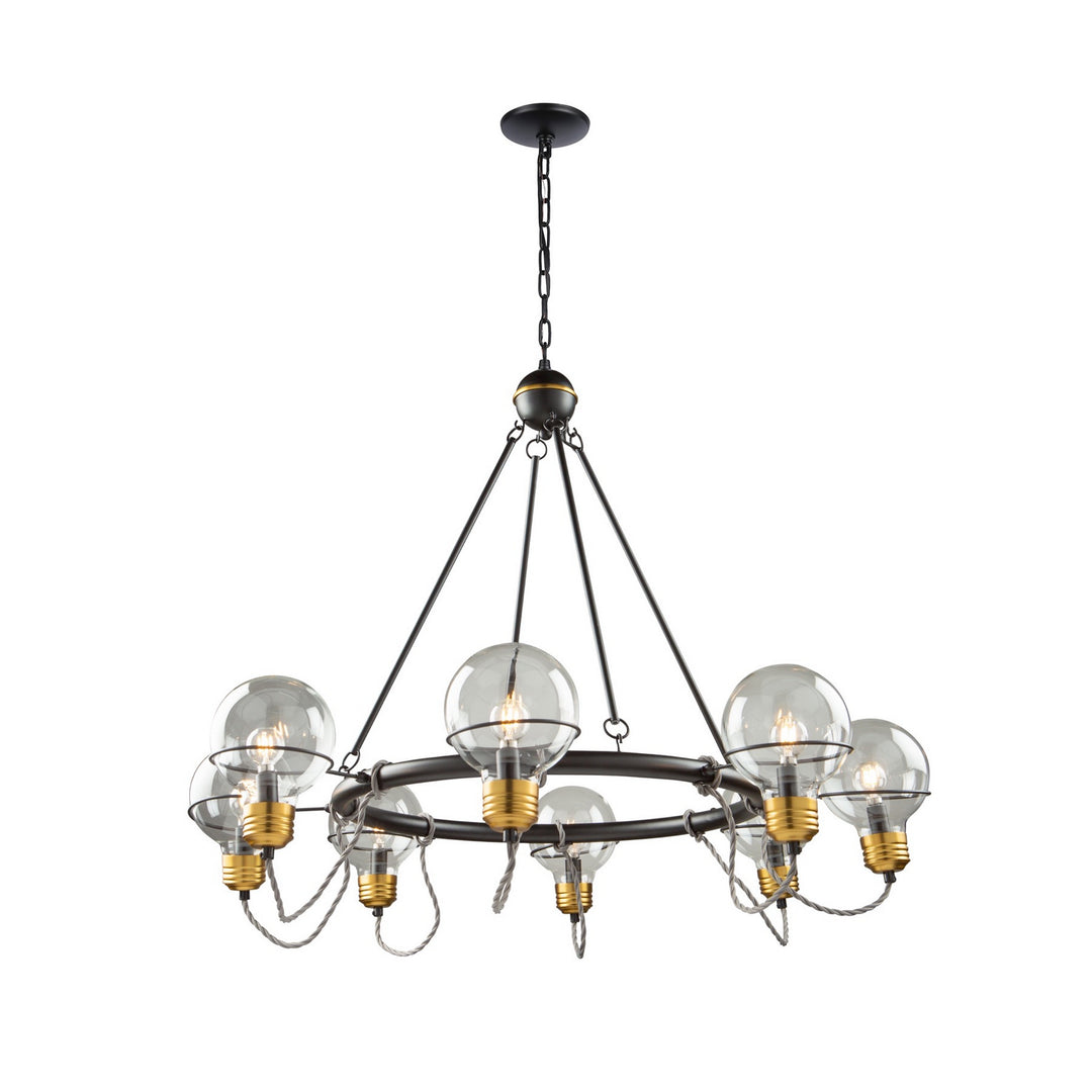 Artcraft Martina AC11728BK Chandelier Light - Black and Brushed Brass