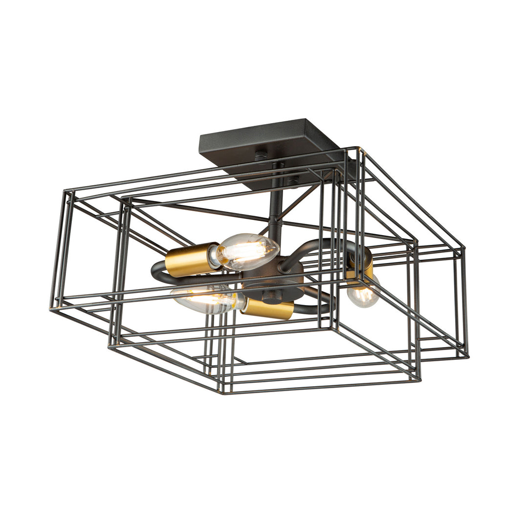 Artcraft Artisan AC11733BK Ceiling Light - Black and Brushed Brass