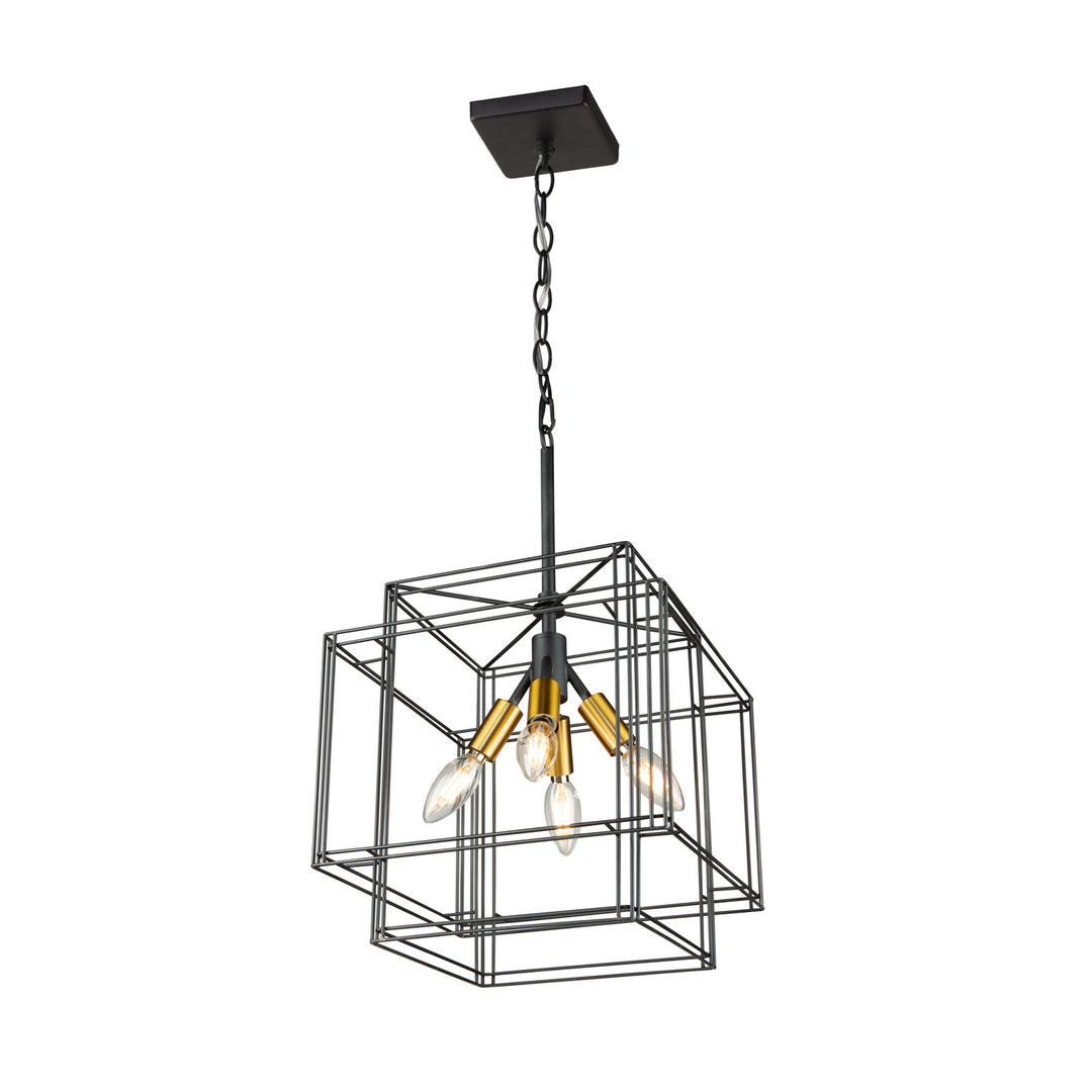 Artcraft Artisan AC11734BK Pendant Light - Black and Brushed Brass