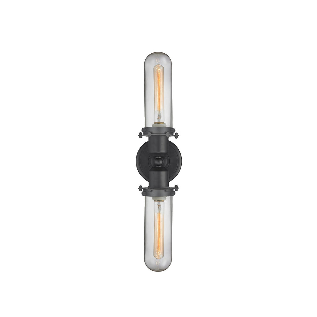 Innovations Austere 900-2W-BK-CE228-BK-CL-LED Bath Vanity Light 22 in. wide - Matte Black