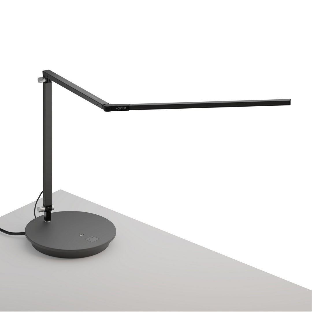 Koncept Lighting AR3000-CD-MBK-PWD Modern Z-Bar Lamp Metallic Black