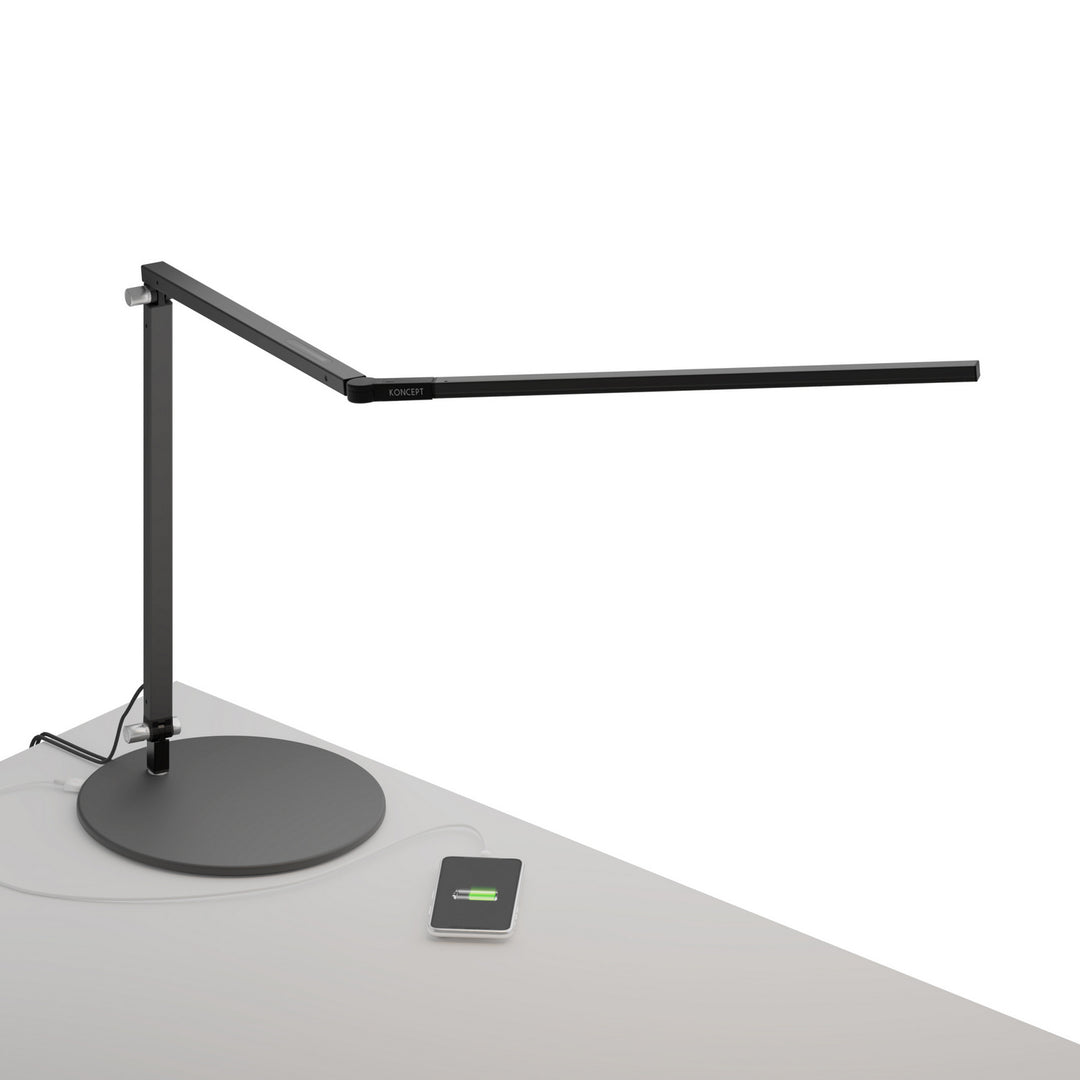 Koncept Lighting AR3000-CD-MBK-USB Modern Z-Bar Lamp Metallic Black