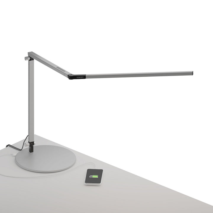 Koncept Lighting AR3000-CD-SIL-USB Modern Z-Bar Lamp Silver