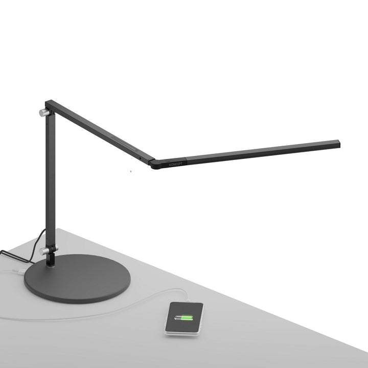 Koncept Lighting AR3100-WD-MBK-USB Modern Z-Bar Lamp Metallic Black