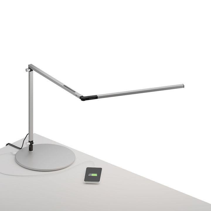 Koncept Lighting AR3200-CD-SIL-USB Modern Z-Bar Lamp Silver