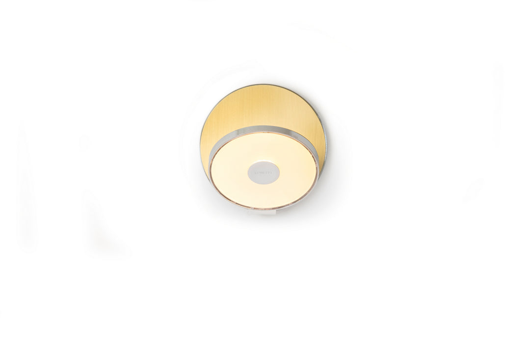 Koncept Gravy GRW-S-CRM-BRS-PI Wall Sconce Light - Chrome Body, Brushed Brass