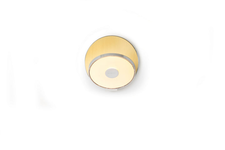 Koncept Gravy GRW-S-CRM-BRS-PI Wall Sconce Light - Chrome Body, Brushed Brass