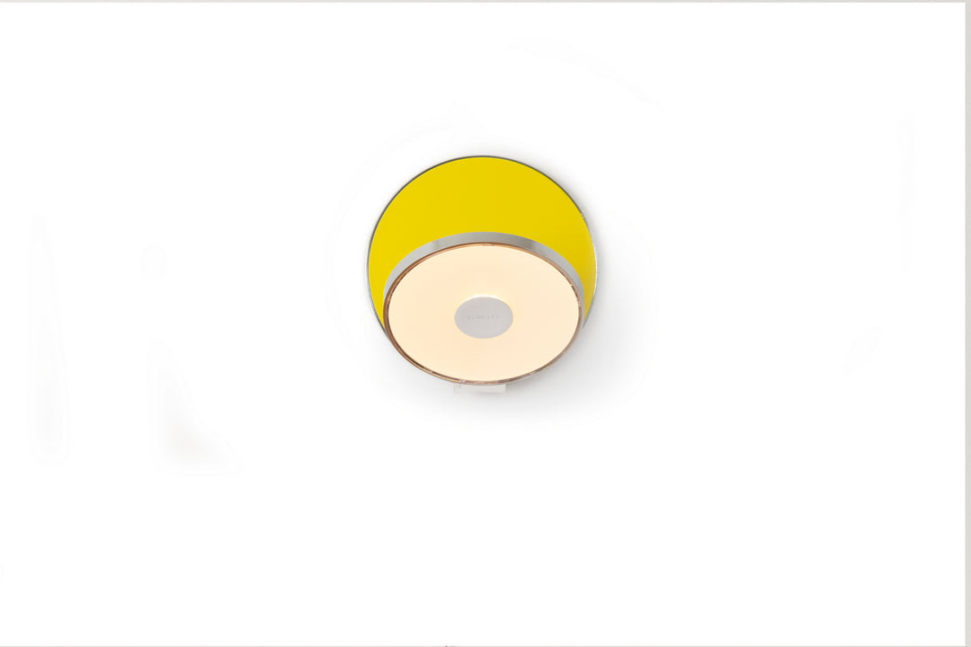 Koncept Gravy GRW-S-CRM-MYW-PI Wall Sconce Light - Chrome Body, Matte Yellow