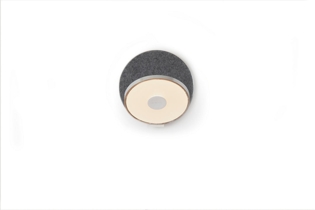 Koncept Gravy GRW-S-CRM-OXF-PI Wall Sconce Light - Chrome Body, Oxford (Felt)