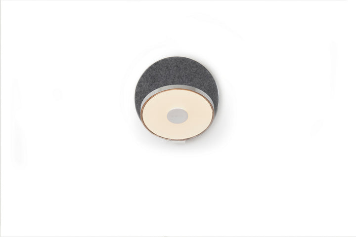 Koncept Gravy GRW-S-CRM-OXF-PI Wall Sconce Light - Chrome Body, Oxford (Felt)