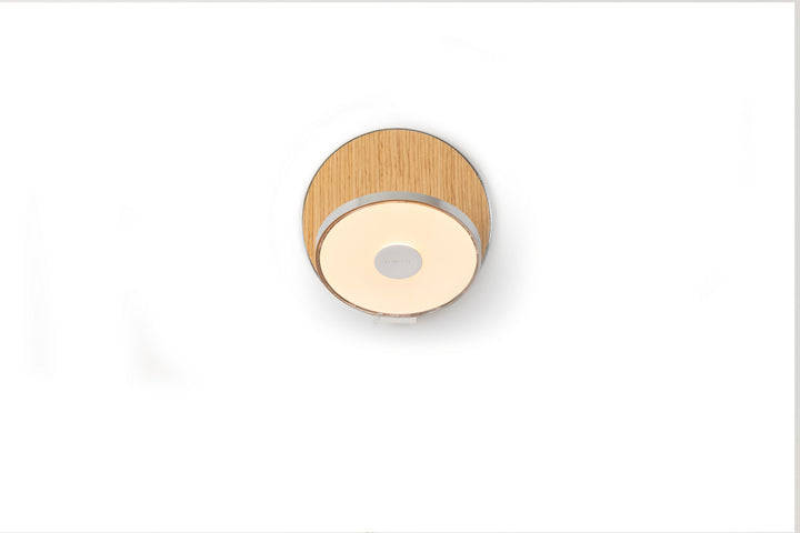 Koncept Gravy GRW-S-CRM-WOK-PI Wall Sconce Light - Chrome Body, White Oak