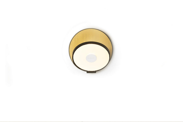 Koncept Gravy GRW-S-MBK-BRS-PI Wall Sconce Light - Metallic Black Body, Brushed Brass