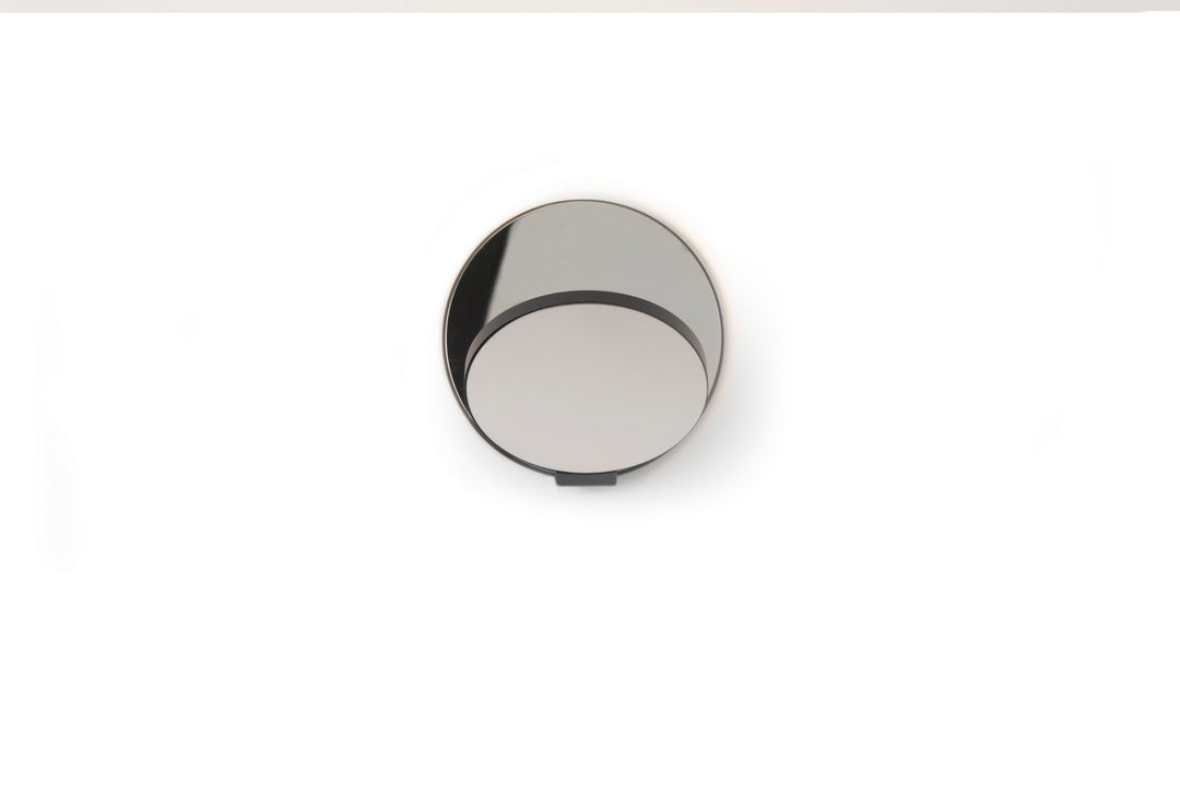 Koncept Gravy GRW-S-MBK-CRM-HW Wall Sconce Light - Metallic Black Body, Chrome