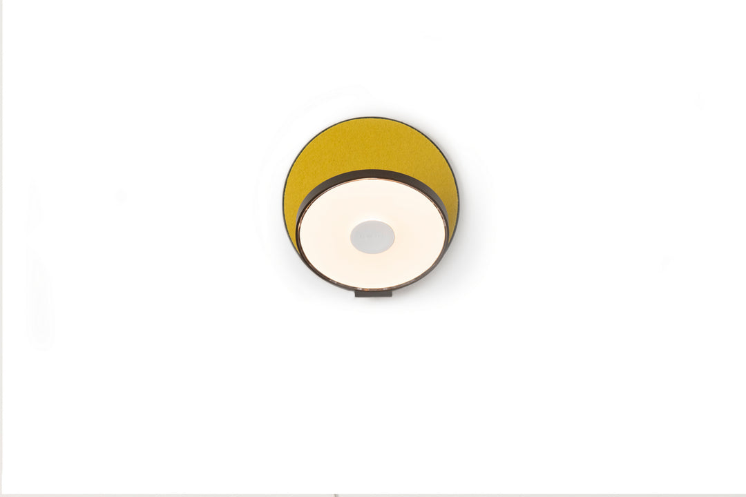 Koncept Gravy GRW-S-MBK-HDF-PI Wall Sconce Light - Metallic Black Body, Honeydew (Felt)
