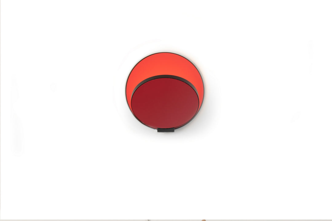Koncept Gravy GRW-S-MBK-MRD-HW Wall Sconce Light - Metallic Black Body, Matte Red