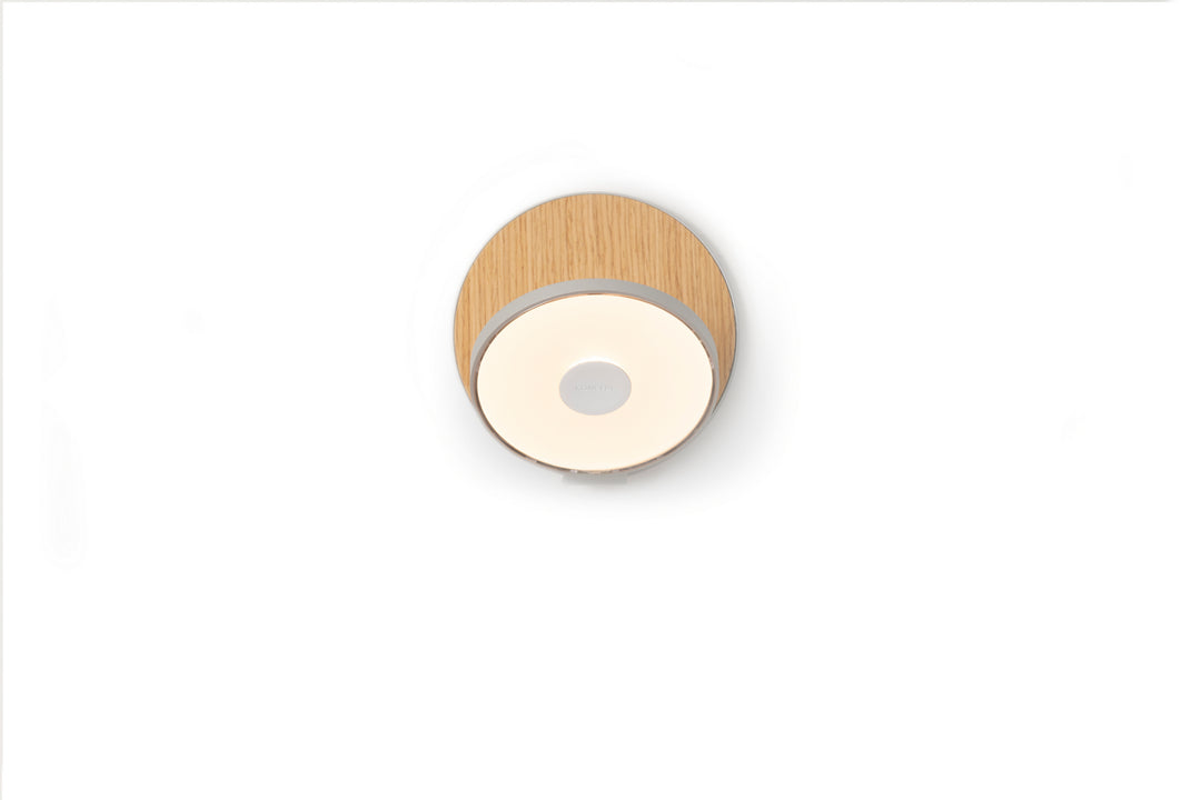 Koncept Gravy GRW-S-SIL-WOK-HW Wall Sconce Light - Silver Body, White Oak